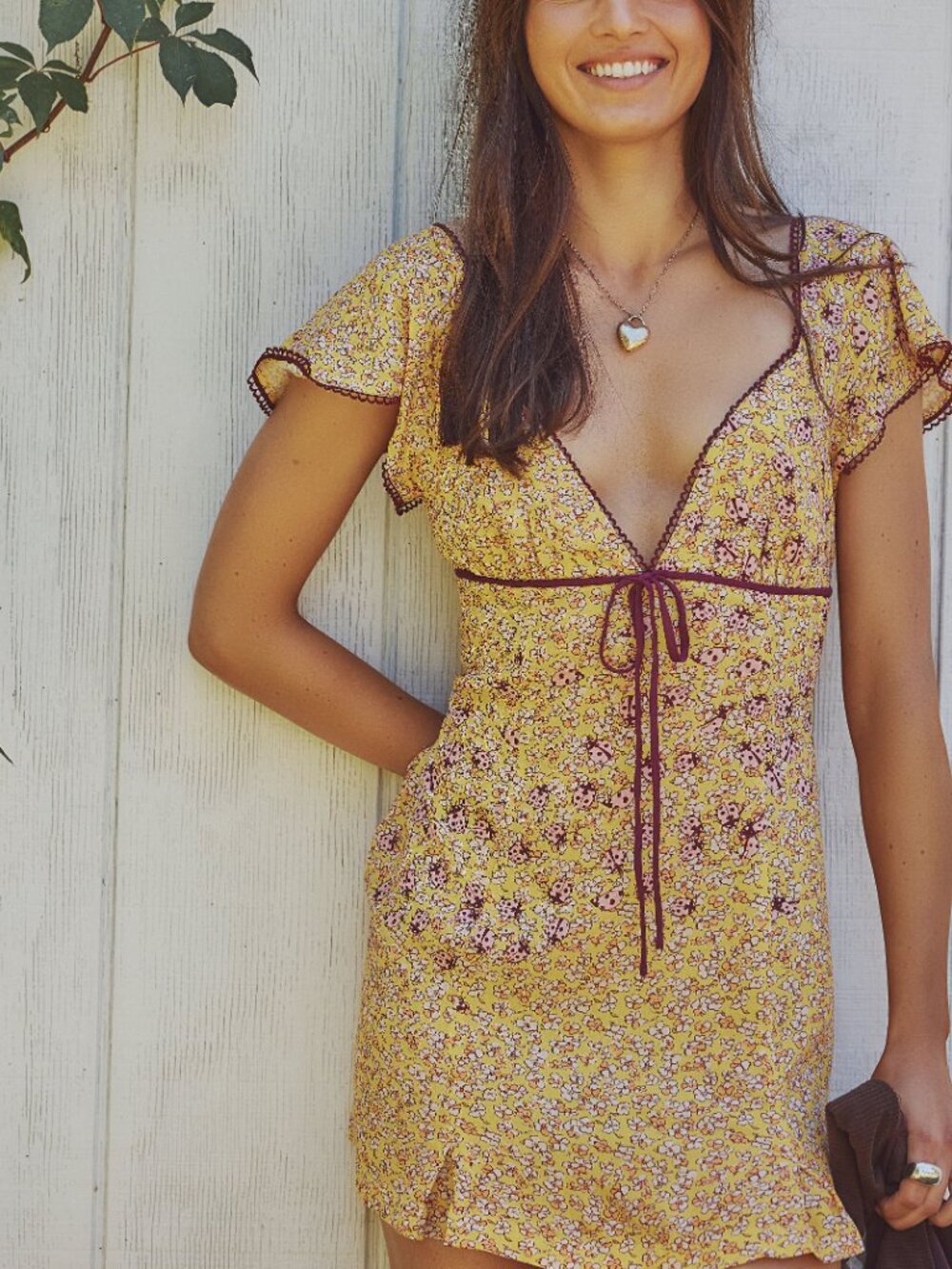 🆕 FREE PEOPLE Backroads Mini Dress / Dandelion Combo - Picture 7 of 9